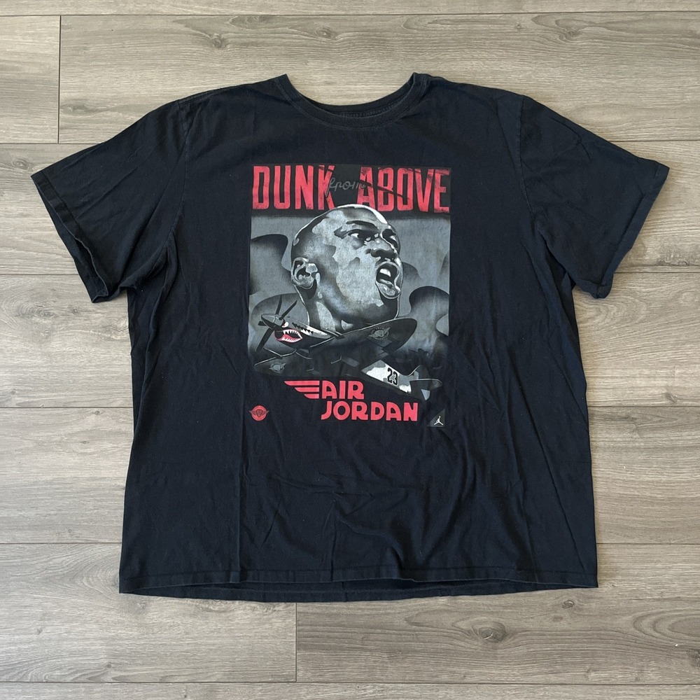 Jordan Air Jordan Mens 3XL T Shirt Black Short Sleeve Dunk From Above